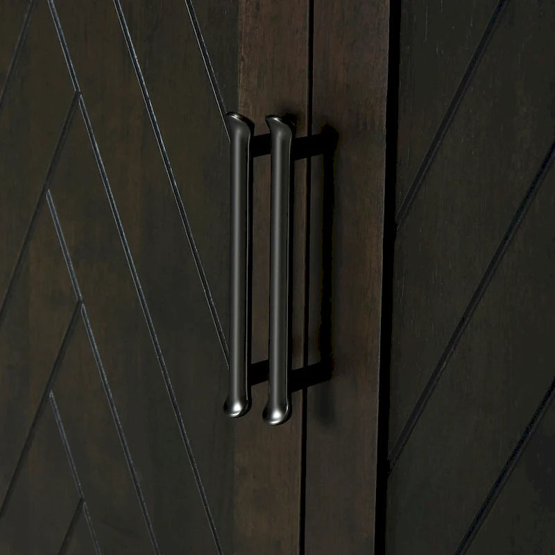 4-door Classic Sideboard with Open Storage and Adjustable Shelves